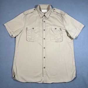 Denim Supply Ralph‎ Lauren Khaki Twill Safari Field Shirt XL Military Epaulet